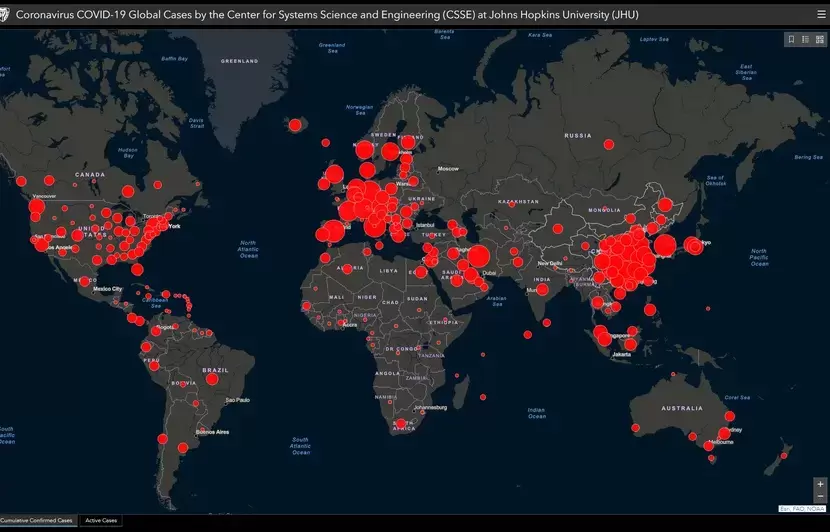 830x532 carte mondiale cas coronavirus 15 mars 2020