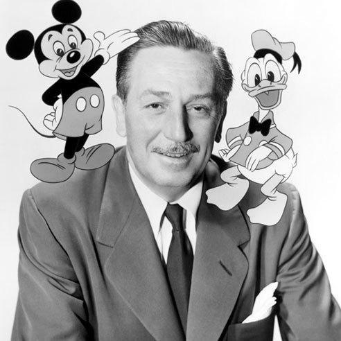 Portrait en noir et blanc de Walt Disney